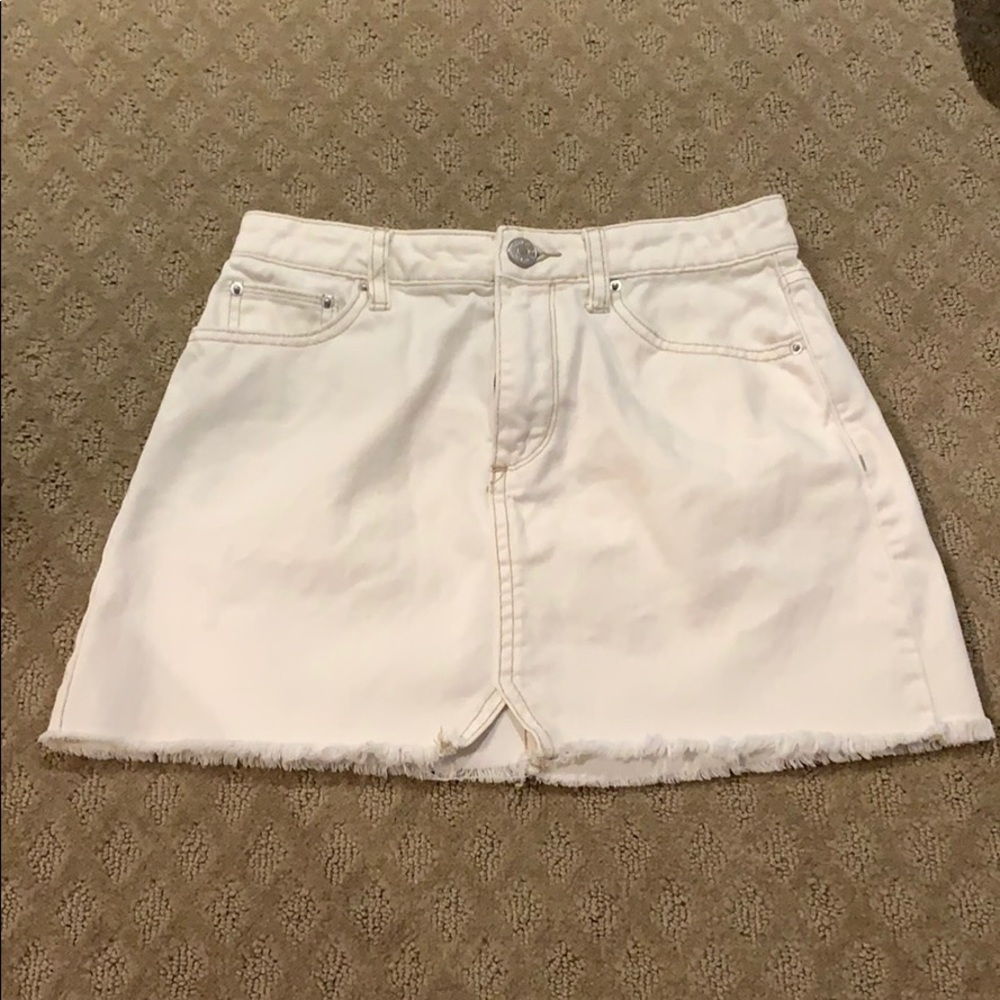BDG white jean skirt